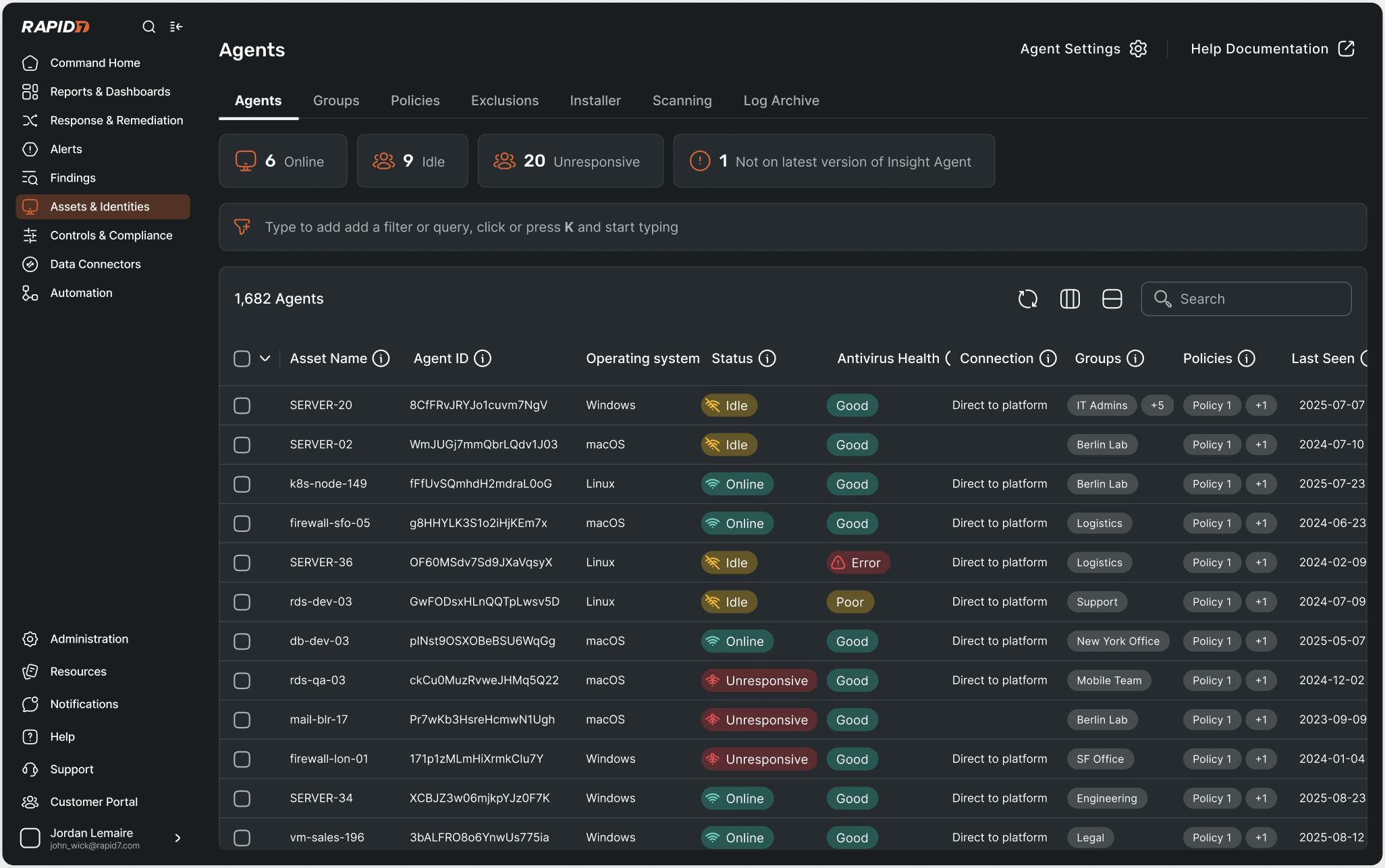 Agent Groups: Group Creation and Policy Management (Compliance)