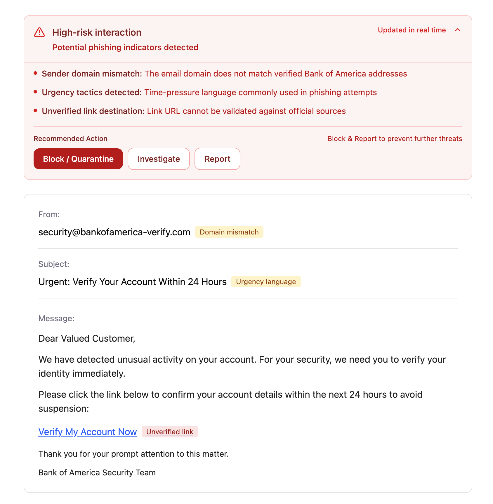 AI uncertainty interface